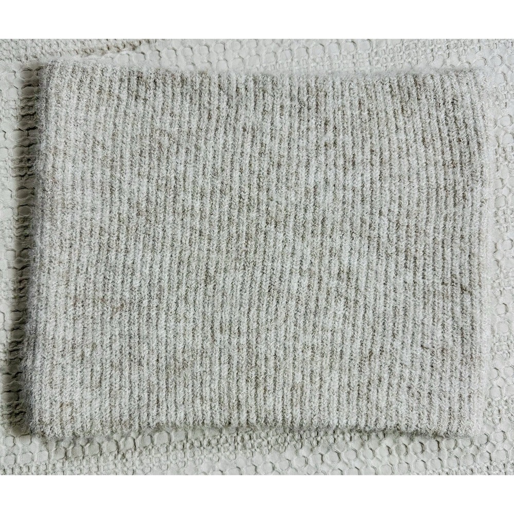 Anthropologie Shimmer Sparkle Cream Ribbed Snood Neck Warmer‎ Cowl (B7)